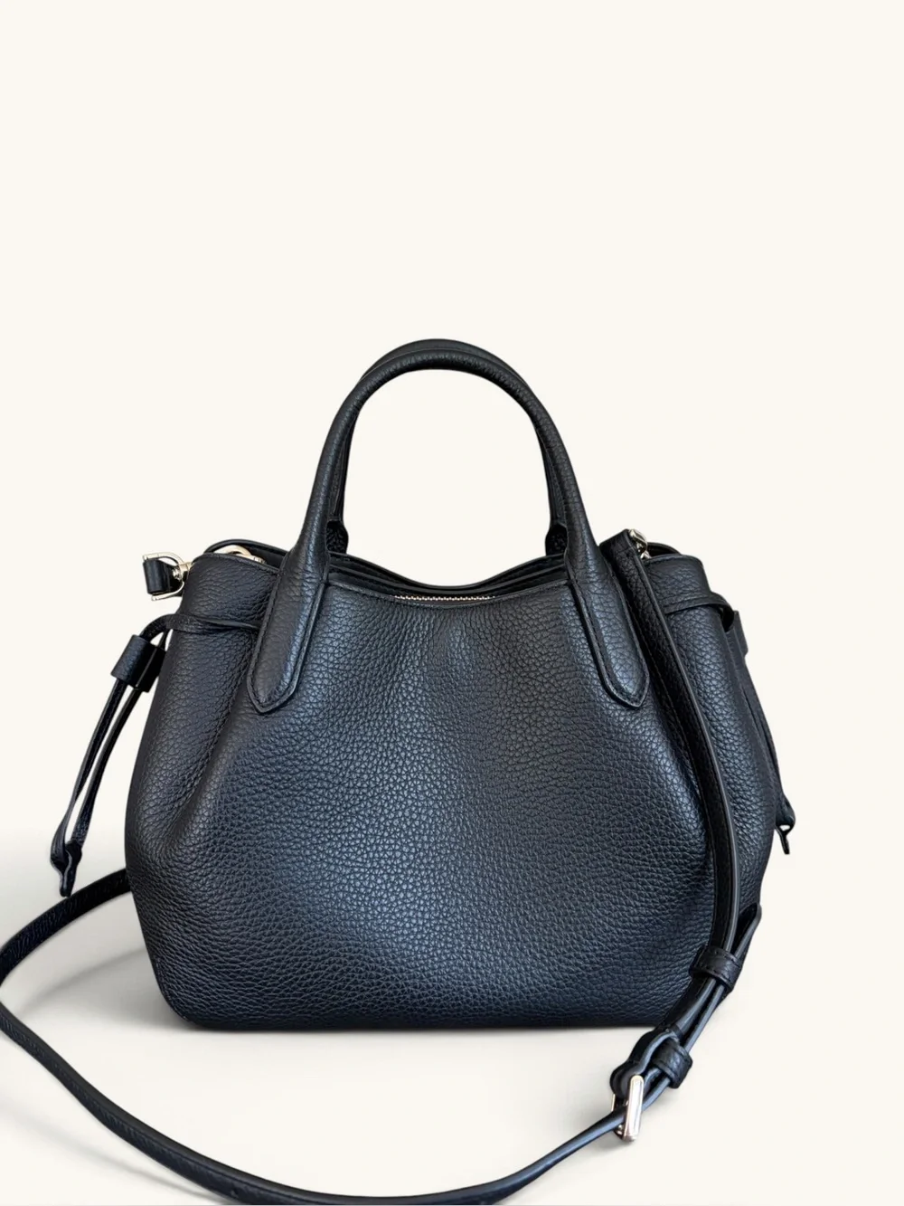 kate spade Black Dumpling Leather Satchel with Detachable Crossbody Strap
